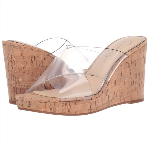jessica simpson clear wedge sandals